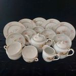 JAPANESE Vintage Geisha Girl Lithophane Eggshell Porcelain Red Dragon Tea Set