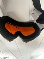 Ski Goggles Black Frame Orange Tinted Lens Adjustable Strap UV400
