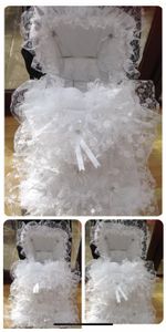 ROMANY PRAM PUSHCHAIR WHITE FRILLY COSYTOES FOOTMUFF + HOOD TRIM PERSONALISATION