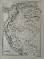 1897 Colombia Venezuela Ecuador Peru Bolivia Original Antique Map by A & C Black