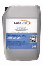 ISO 46 HYDRAULIC FLUID OIL 20L UK BLENDED QUALITY ASSURED OIL BY LUBETECH