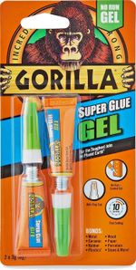 Gorilla Super Glue Gel, 3g (2 Pack) , All Purpose, Fast Setting