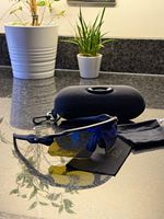 Oakley Radar EV Sunglasses Blue Mirrored Shield UV400 Case