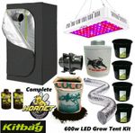 LED Grow Light Grow Tent Kit Complete Fan Kit Coco Hydroponics set 1.2 600w 