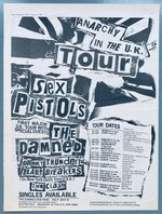 SEX PISTOLS 1976 original POSTER ADVERT ANARCHY IN THE U.K. TOUR Damned Clash