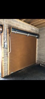 Brown Metal Roll-Up Single Garage Door, Manual Operation, 7 ft x 8 ft