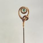 Antique 9ct Yellow Gold Knot Hat Pin Turquoise Set 20cm