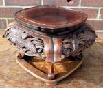 Chinese antique vase stand carved solid zitan phoenix motif Qing Dynasty C1900