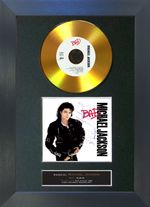 GOLD DISC MICHAEL JACKSON Bad Signed Reproduction Autograph Mounted Print A4 104