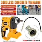 Cordless Concrete Vibrator Poker Hand Held w/ Hose for De-walt 18V 20V Battery