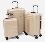 PIERRE CARDIN Champagne Tone Soleil Hardshell 3 Suitcases Brand New with Tags