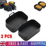 2Pcs Air Fryer Liners Silicone Pots Baking Dishes Trays Non Stick Pans