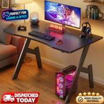 80/100/120/140cm Gaming Desk, Ergonomic Computer Desk, Gaming Table, Black