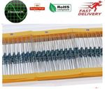 20 pcs 1/4 watt metal film resistors.  +/- 1 % 162 values 0R-10M FAST DELIVERY. 