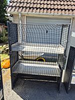 Metal Shelving Unit. 2 Shelves with Cargo Netting. Wall Mountable