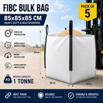 5 x  Builders Bulk Bags 1 Tonne FIBC Jumbo Dumpy Bags Garden Waste Heavy Duty