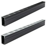 ACO Threshold 1mtr Plastic Slimline Channel Drain & Silver or Black Grate - A15