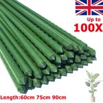 Plant Support Stake Plastic Coated Metal Long Tomato Garden Cane Stick 20-100x