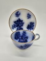 Vintage Blue & White Floral Tea Cup Saucer Set Gold Trim Cottagecore 5.5” Saucer