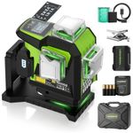 Huepar 4D Laser Level Adjustable Brightness Green 16 Lines Leveler & LCD Screen