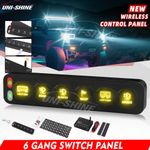 Wireless RGB 6 Gang Switch Panel for Can-Am Polaris RZR UTV ATV Accessories