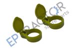 2 Pieces Female Hydraulic Quick Coupler Dust Cap 1.49" (38mm) Yellow Plastic