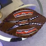 Hand Painted Maasai Warrior Shield. 55x25cm. Rare Collectible Piece.