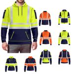 Mens Pullover Hi Vis Hoodie Workwear Safety High Visibility Hoodies Sweatshirts