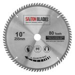 Saxton TCT Circular Wood Blade 255mm x 80T fits Evolution Rage Saws 25.4mm Bore
