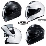 HJC C91N Plain Flip Up Motorcycle Crash Helmet Motorbike Scooter Black White