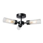 Litecraft Mavis Ceiling Light Bathroom IP44 Rated Semi Flush Mount - Matte Black