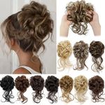 Curly Real as human Messy Bun Hair Piece Scrunchie Updo Natural Hair Extensions