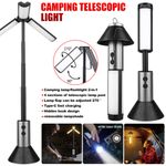 Portable LED Camping Torch Rechargeable Lantern Telescopic Night Light Tent Lamp
