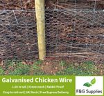 100m roll of 105cm tall galvanised rabbit chicken wire mesh 31mm heavy duty wire