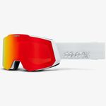 100% Snowcraft Ski & Snowboard Goggles - White/Red mirror lens - RRP £185