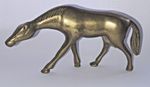Brass Horse Figure Paperweight Figurine 240g 4.5" Vintage Used Freepost