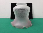 Vintage Etched Frosted Pink Glass Oil Lamp tulip Light Shade