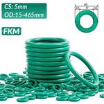 5mm Cross Section O-Rings FKM Fluorine Rubber 15mm-465mm OD Gasket Seals Green