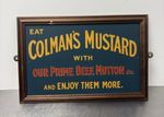 Rare Wooden Painted Sign Colman's Mustard Our Prime Beef, Mutton Framed ~27x40cm