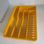 Vintage Cutlery Tray Addis Mustard Yellow 1970’s 1980’s Sturdy Made In Britain