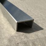 Stainless Steel Channel Trim -Satin Polished Outside - 14 x 8 x 1.2mm -2.4m Long