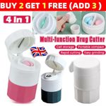 4 Layer Pill Crusher Grinder Splitter Tablet Box Cutt Storage Medicine Box