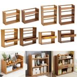 2/3Tier Desktop Shelf Bookcase Tabletop Storage Rack Organizer Bookshelf Display