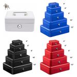 Metal Cash Box Money Bank Deposit Steel Tin Security Safe Petty Key Lockable