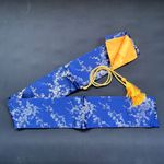Silk Japanese Samurai Sword Bag Katana Tanto Cover Plum Embroidery Blue 70~130cm
