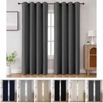 2PCS Blackout Curtains Eyelet Ring Top Thick Thermal Ready Made Pair + Tie Backs