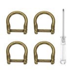 4pcs D-Rings Screw in Shackle 1/2" Horseshoe D Ring with Screwdriver Copper