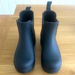M&S Black Rubber Chelsea Ankle Boots Slip On Round Toe UK Size 4