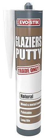 EVO-STIK 30614367 Gun Grade Glaziers Putty Acrylic Window Glazing Sealant, White