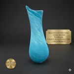 Mazzuccato Murano Glass Vase Blue White Swirl Hand Blown Art Glass Made in Italy
